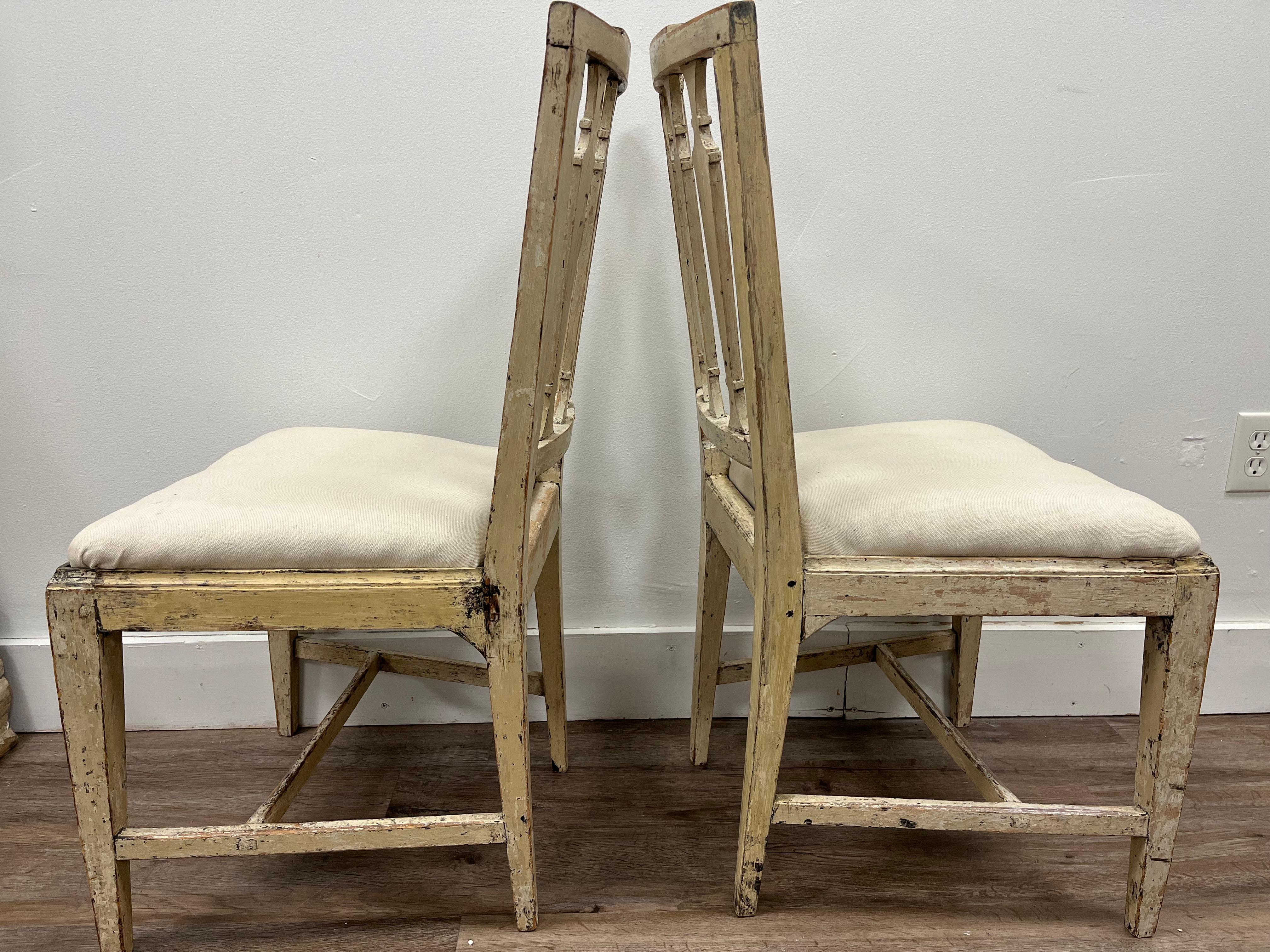 Pair of 18th Century Swedish Gustavian Chairs For Sale 6