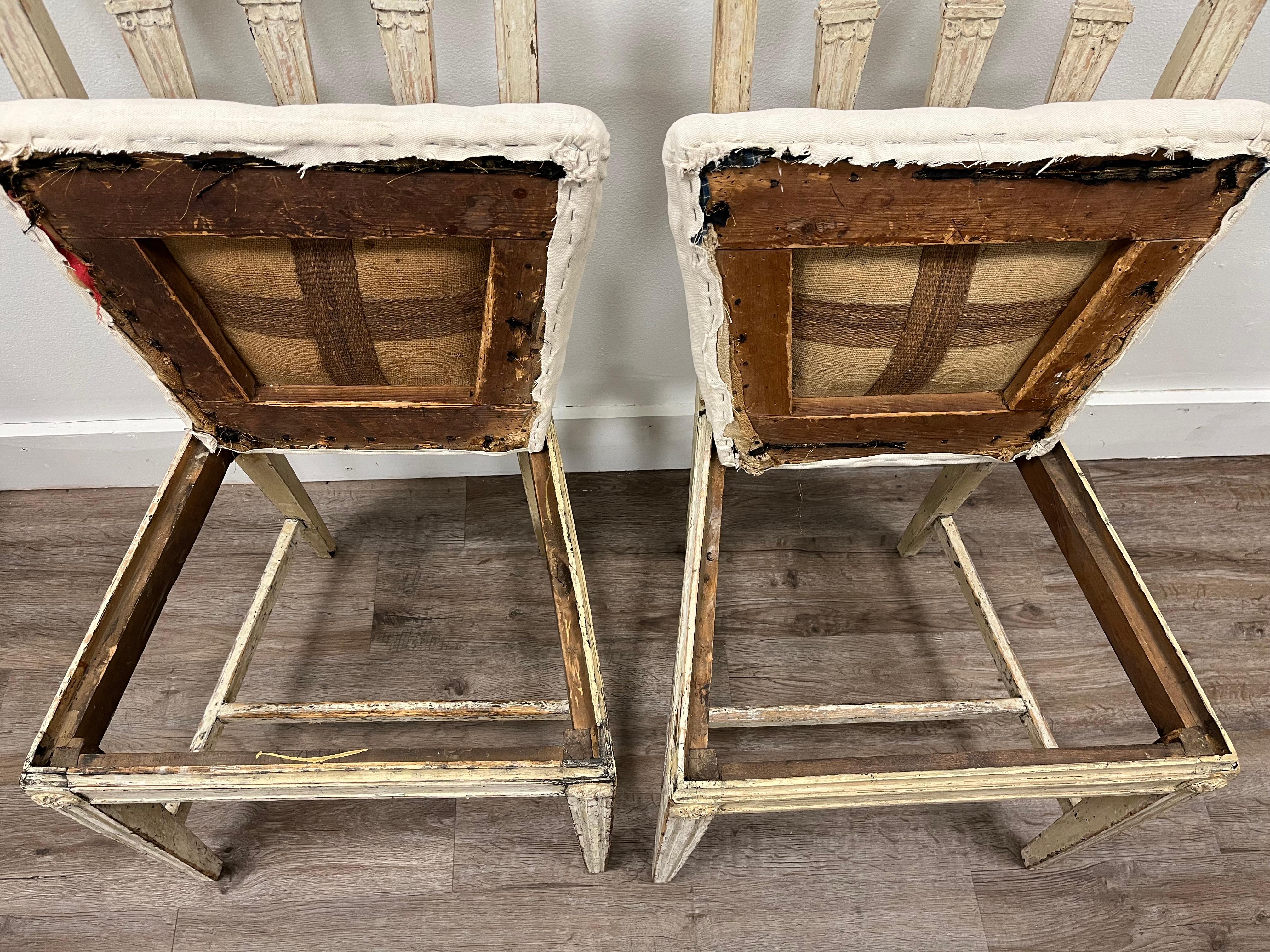 Pair of 18th Century Swedish Gustavian Chairs For Sale 7