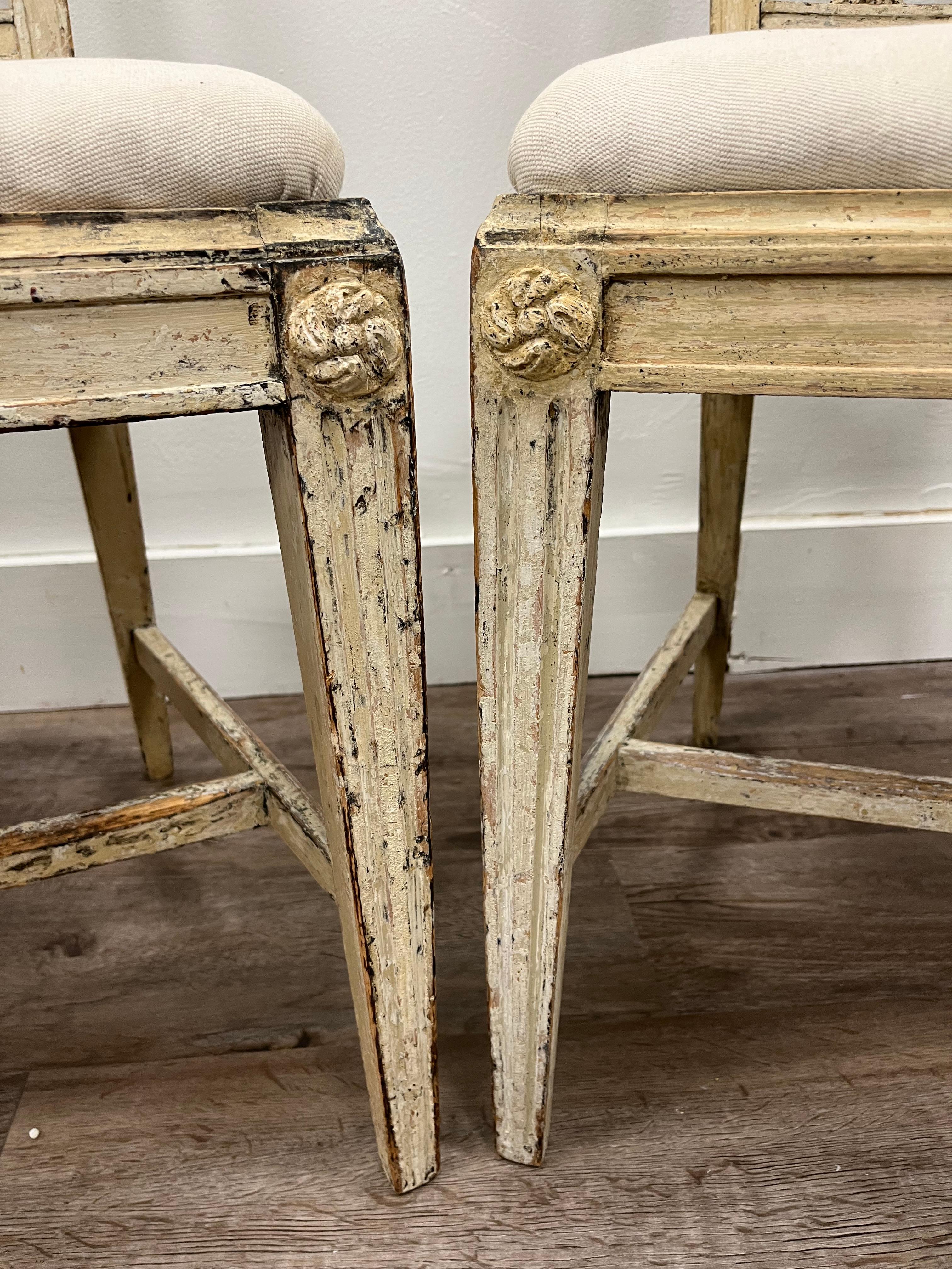 Pair of 18th Century Swedish Gustavian Chairs For Sale 2