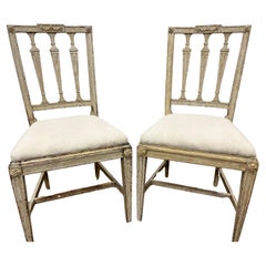 Pair of 18th Century Swedish Gustavian Chairs by Johan Melchior Lundberg