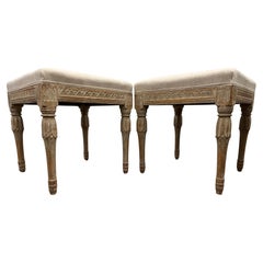Antique Pair of 18th Century Swedish Gustavian Footstools