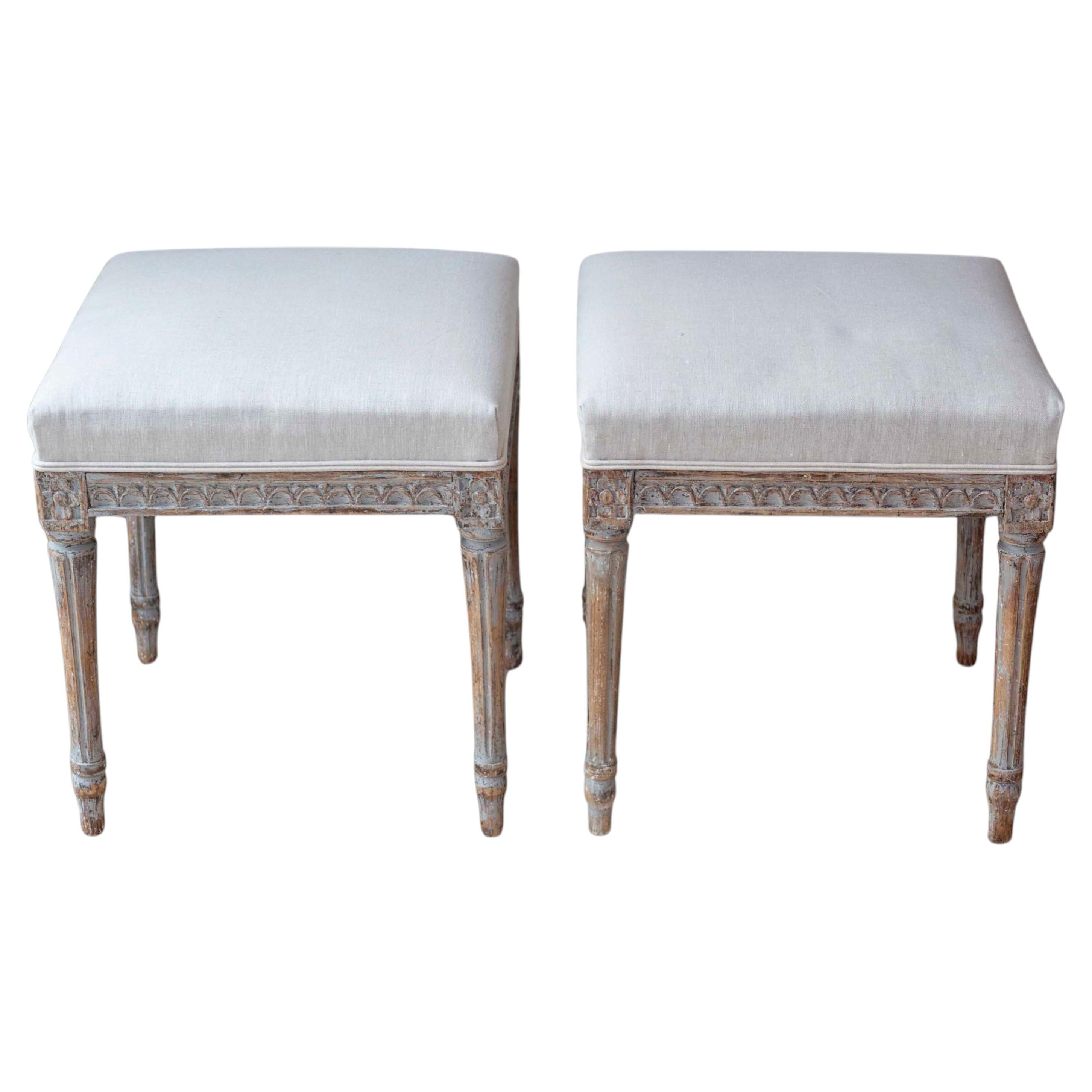 Pair of 18th Century Swedish Gustavian Stools