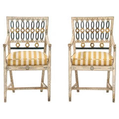 Pair of 18th Century Swedish Polychrome Chairs