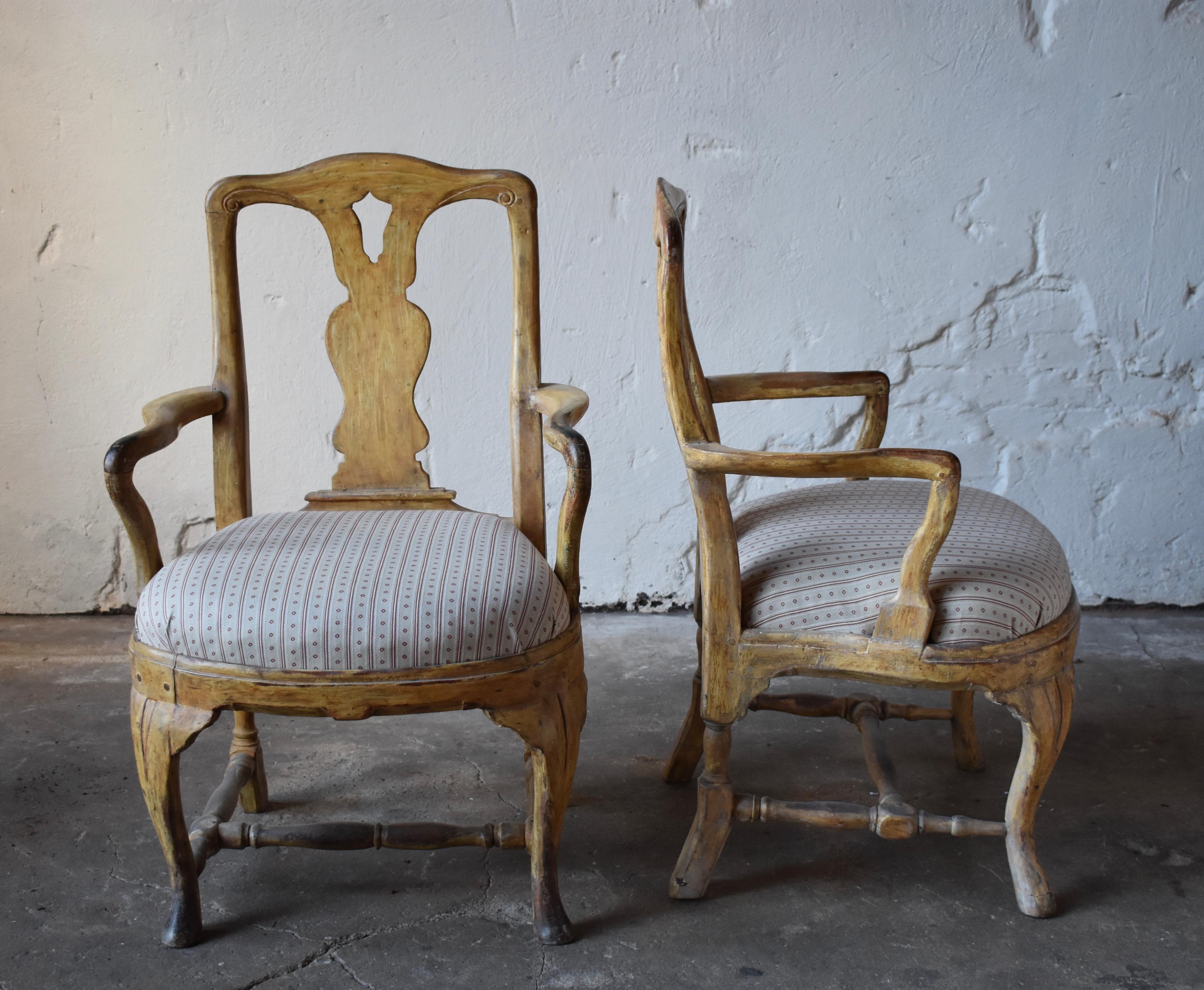 Pair of 18th Century Swedish Roccoco Armchairs In Good Condition For Sale In Helsingborg, SE