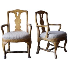 Pair of 18th Century Swedish Roccoco Armchairs
