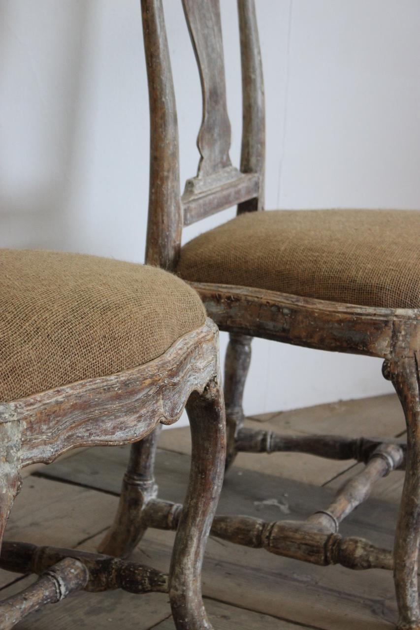 Pair of 18th Century Swedish Rococo Chairs 1
