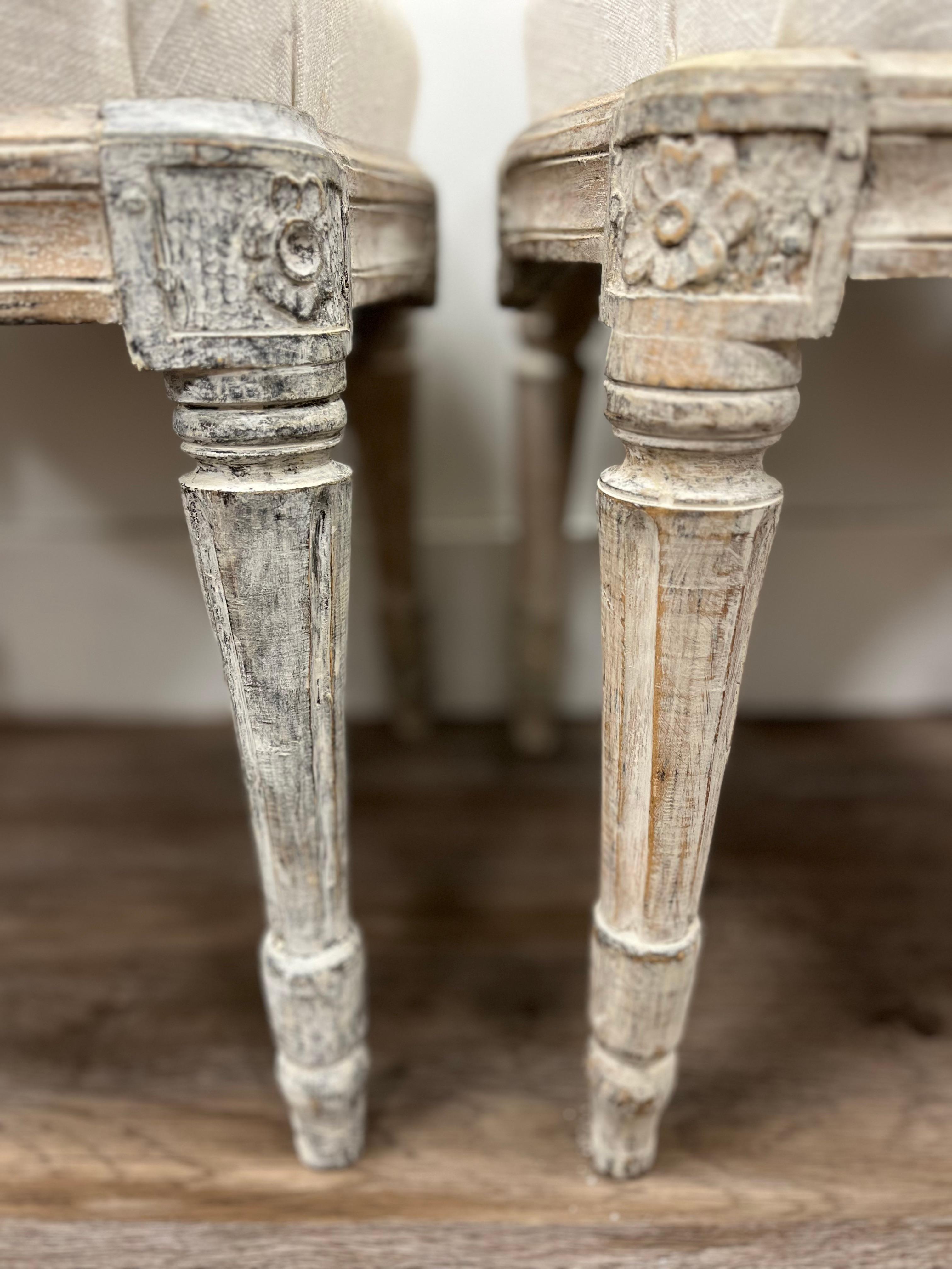Pair of 18th Century Swedish Rococo-Gustavian Footstools For Sale 2