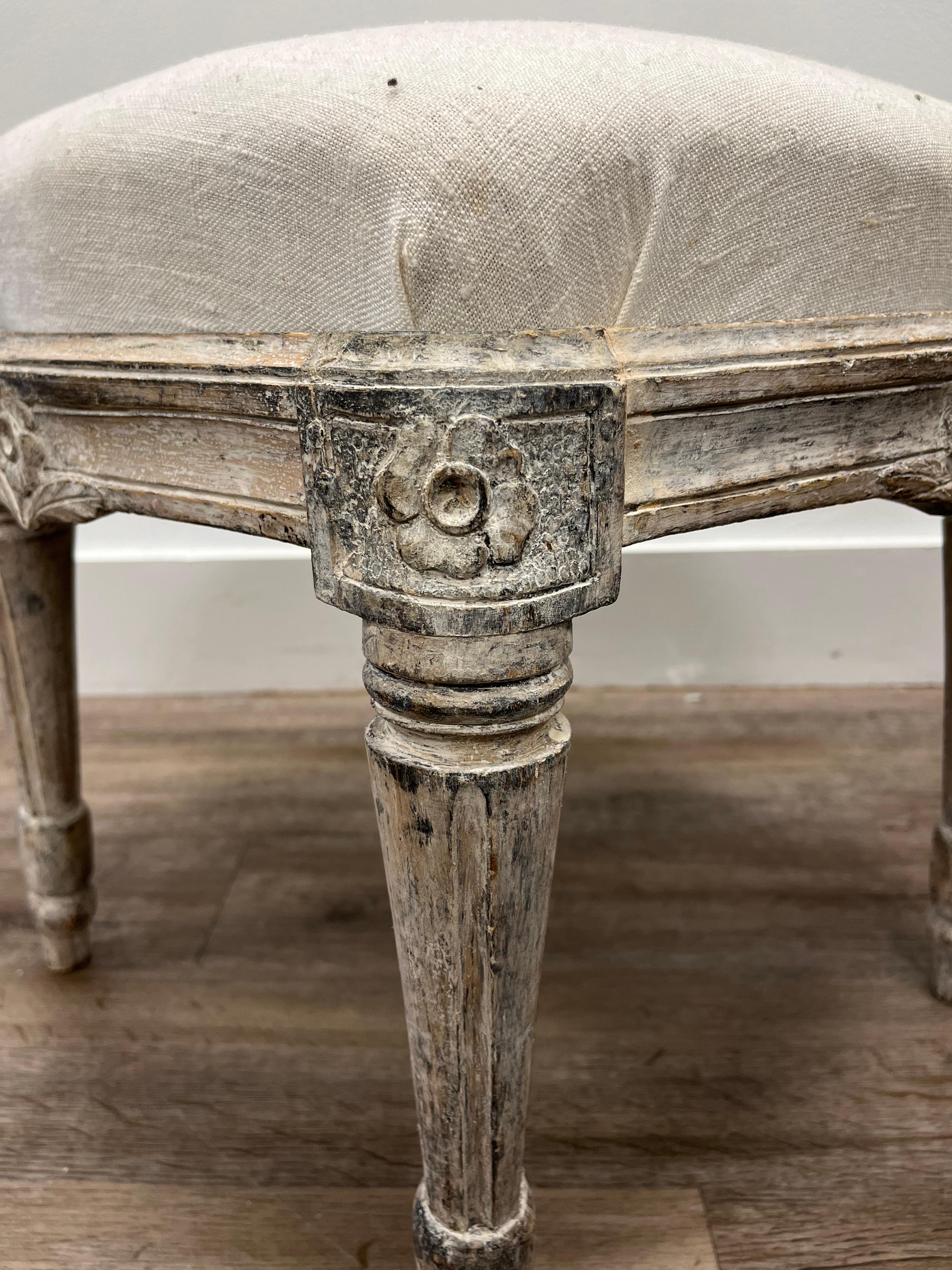 Pair of 18th Century Swedish Rococo-Gustavian Footstools For Sale 3