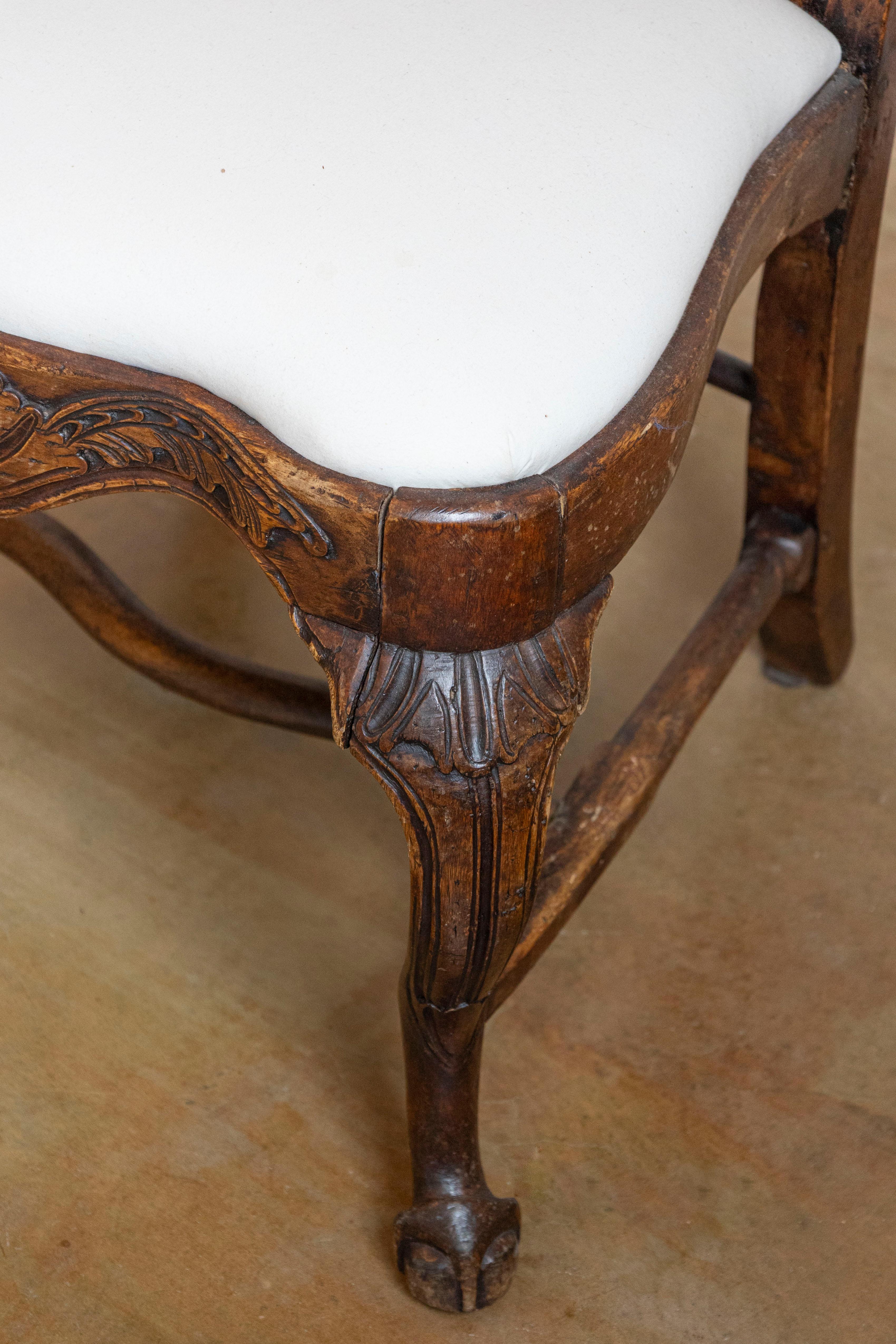 Pair of 18th Century Swedish Rococo Walnut Side Chairs For Sale 2