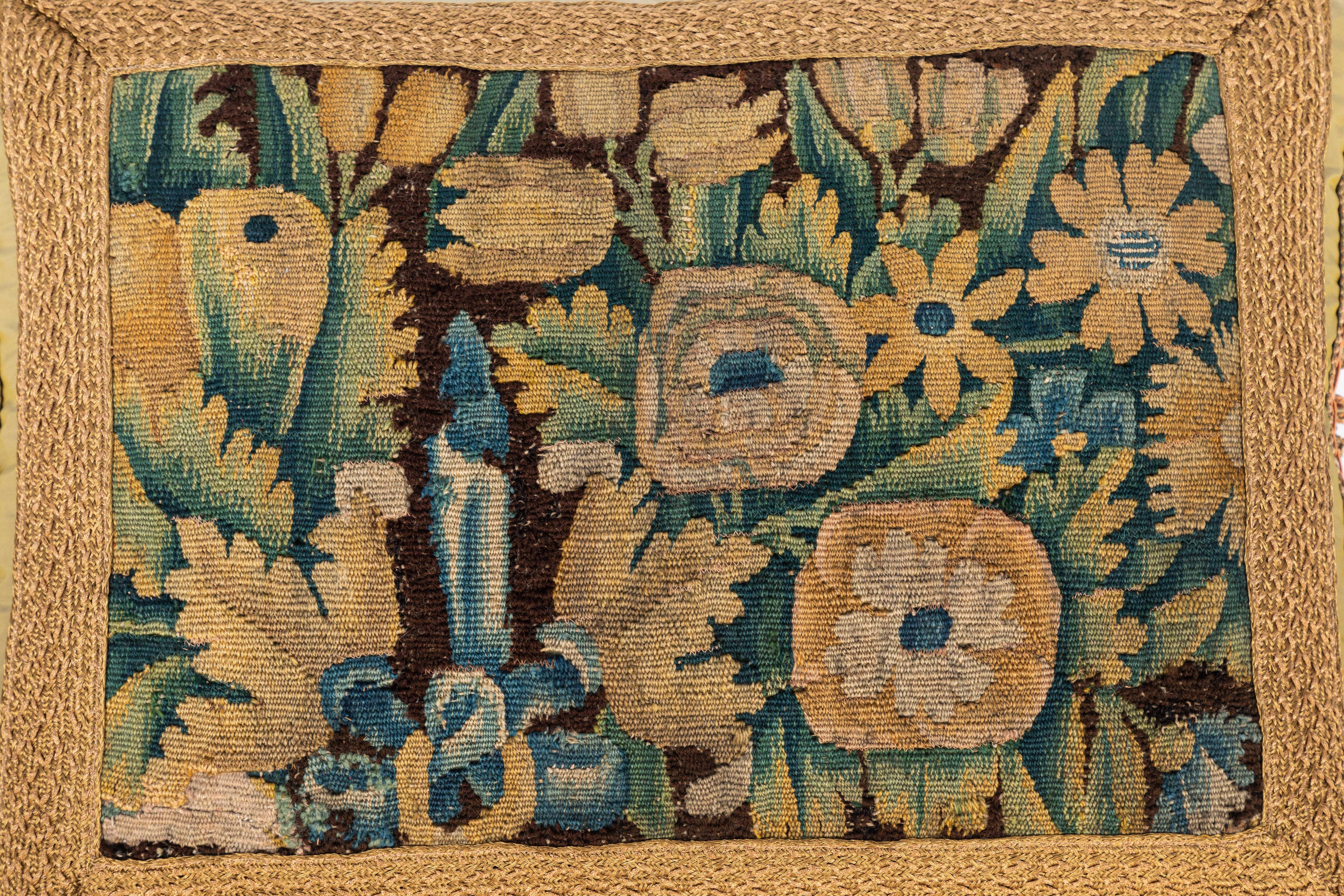 Pair of 18th Century Tapestry Fragment Pillows For Sale 2
