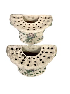 Pair of 18th Century Terracotta 'Bouquetières', or Flower Vases