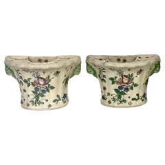 Pair of 18th Century Terracotta 'Bouquetières', or Flower Vases