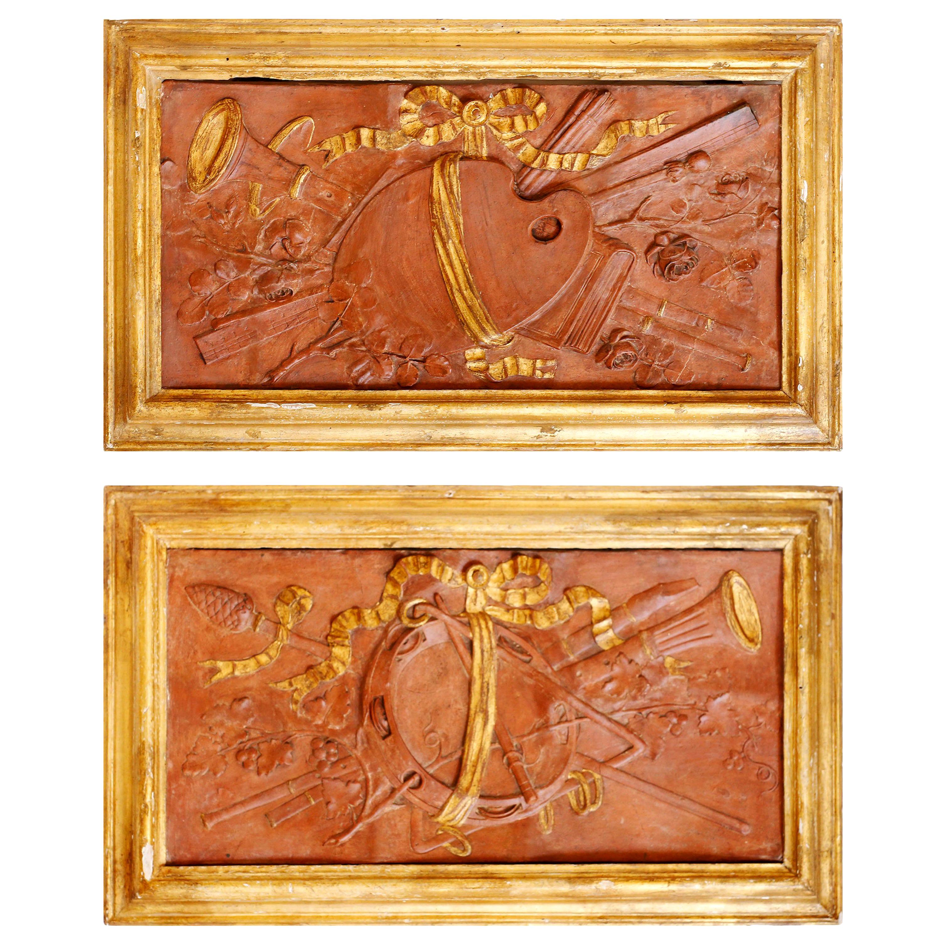 Pair of 18th Century Terracotta Trophy Reliefs