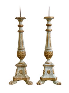 Pair of 18th Century Tuscan Italian Pricket Sticks