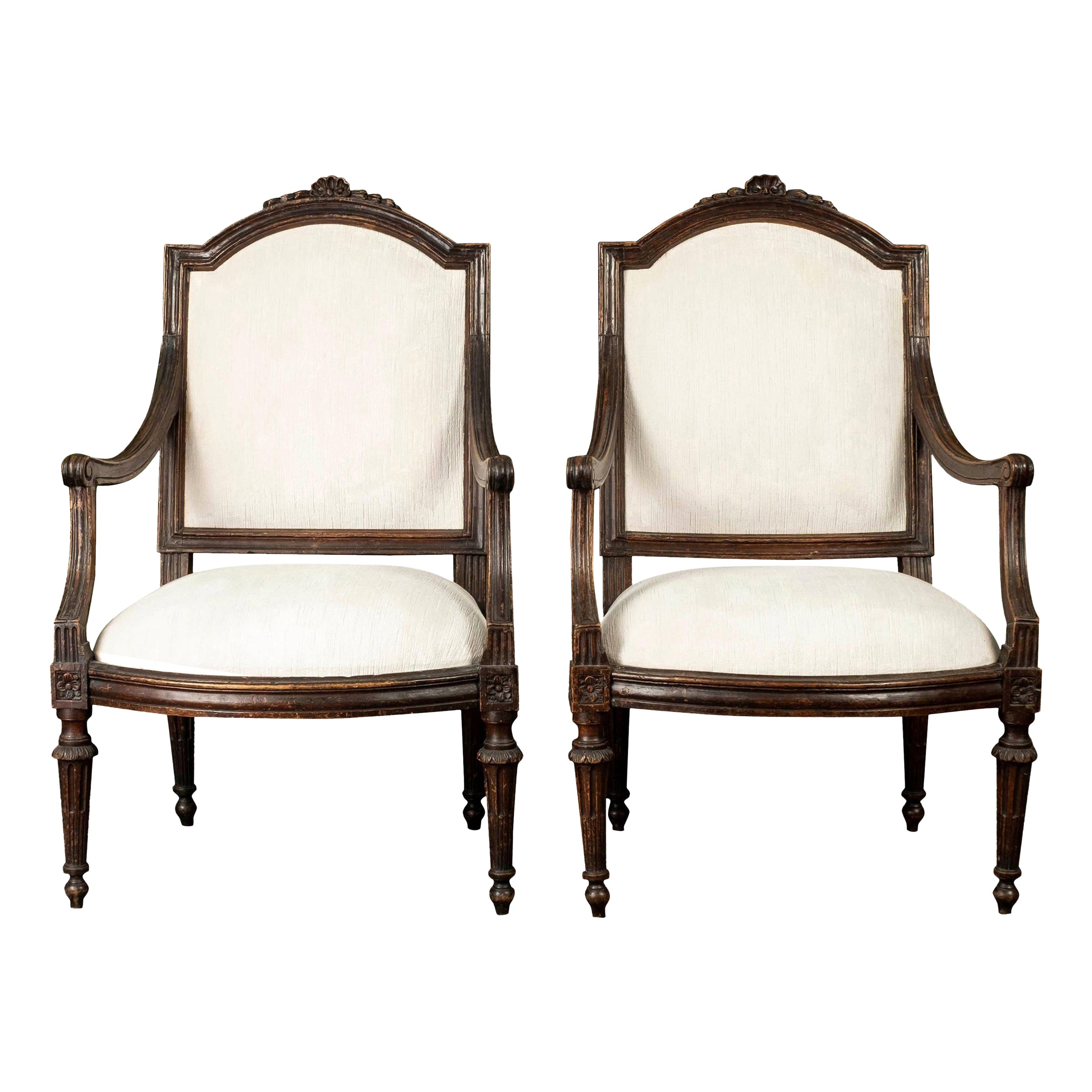 Pair of 18th Century Tuscan Walnut Side Chairs