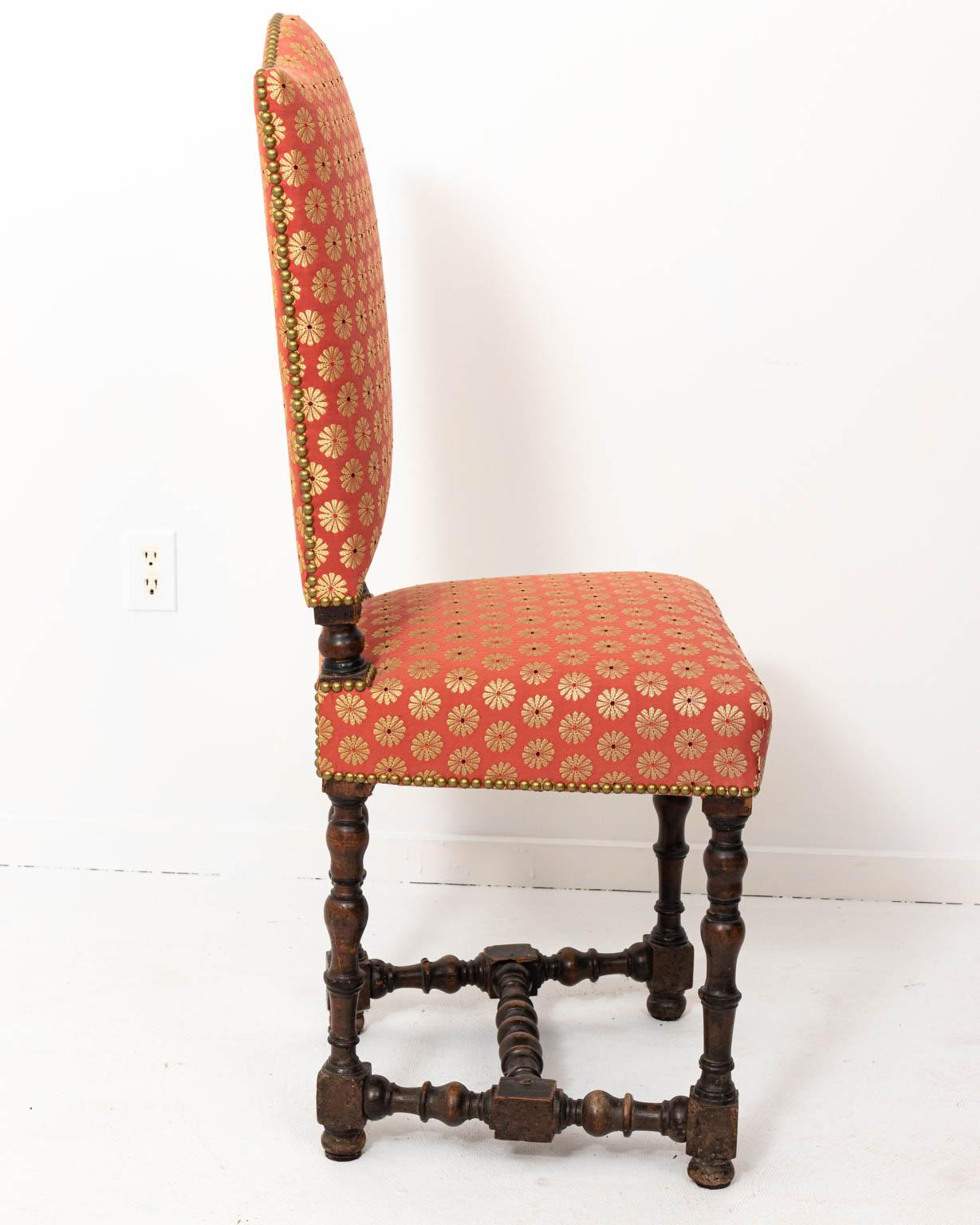 Pair of 18th Century Upholstered Side Chairs with Ebony Base 5