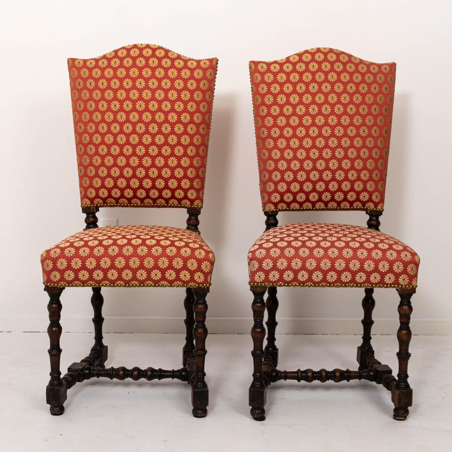 Pair of 18th Century Upholstered Side Chairs with Ebony Base 7