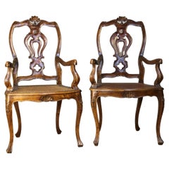 Pair of 18th Century Venetian Armchairs
