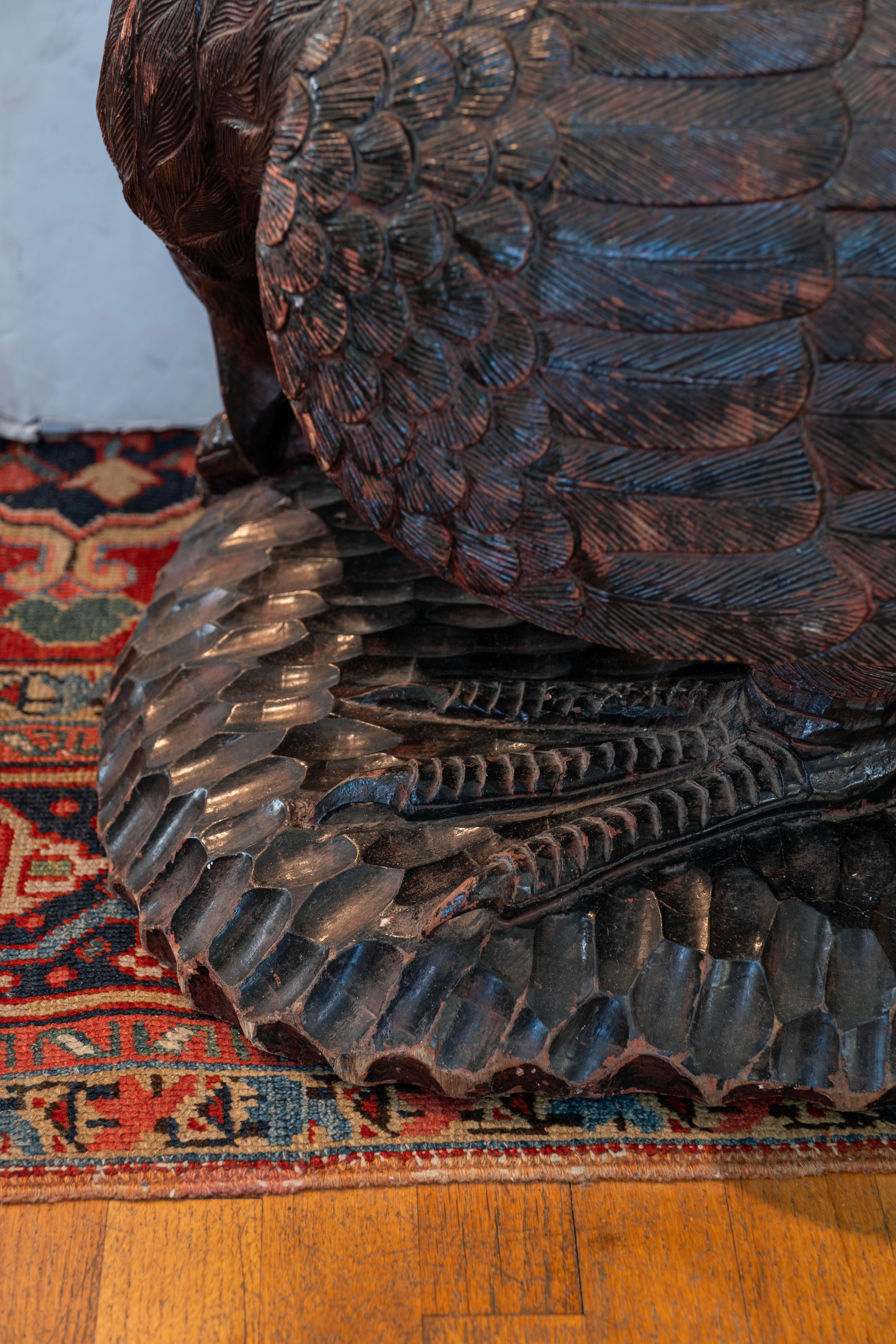 18th Century and Earlier Pair of 18th Century Venetian Carved Eagle Chairs or Benches For Sale
