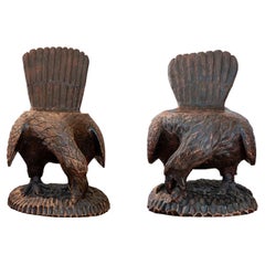 Pair of 18th Century Venetian Carved Eagle Chairs or Benches