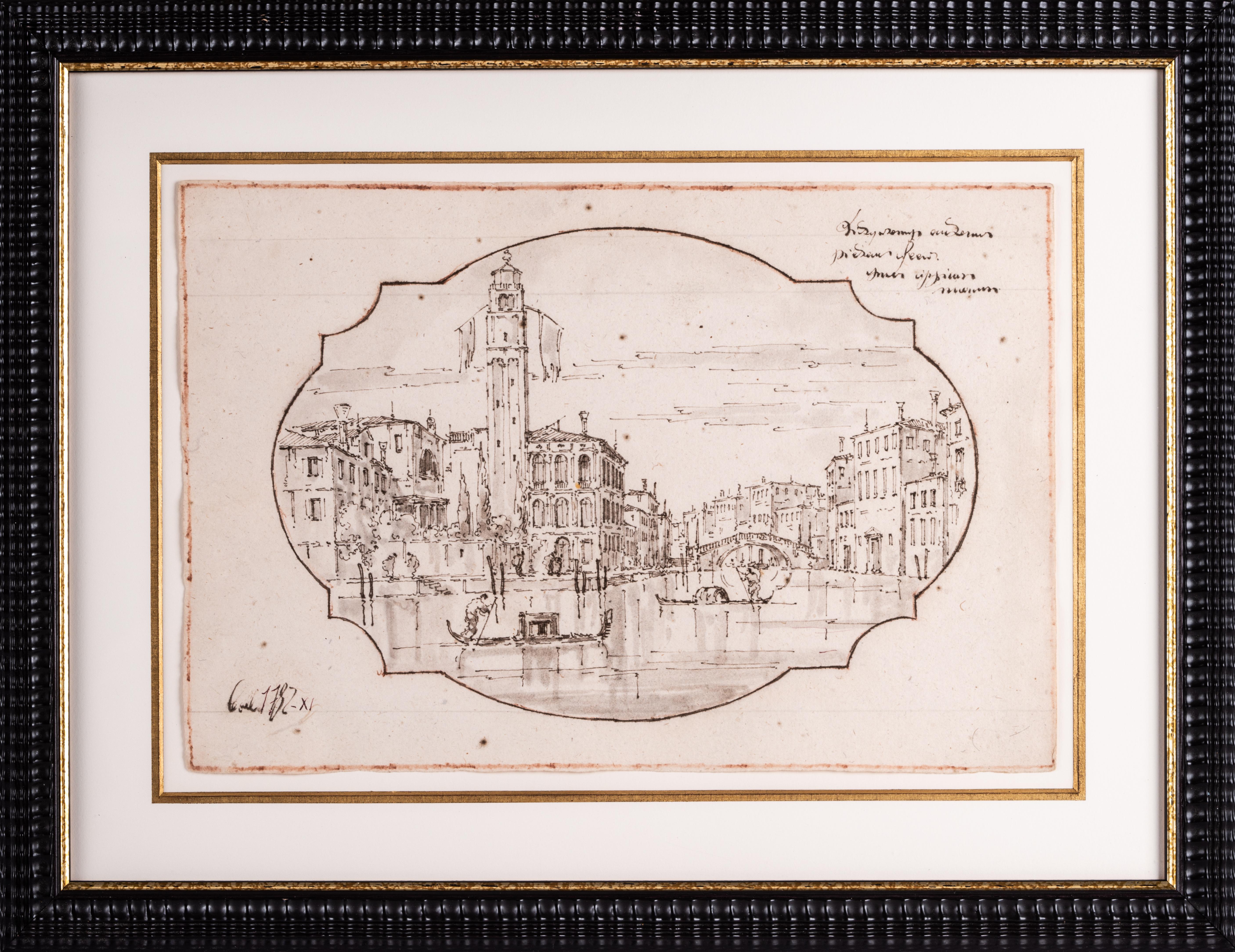 Italian Pair of 18th Century Venetian Views of the Grand Canal For Sale