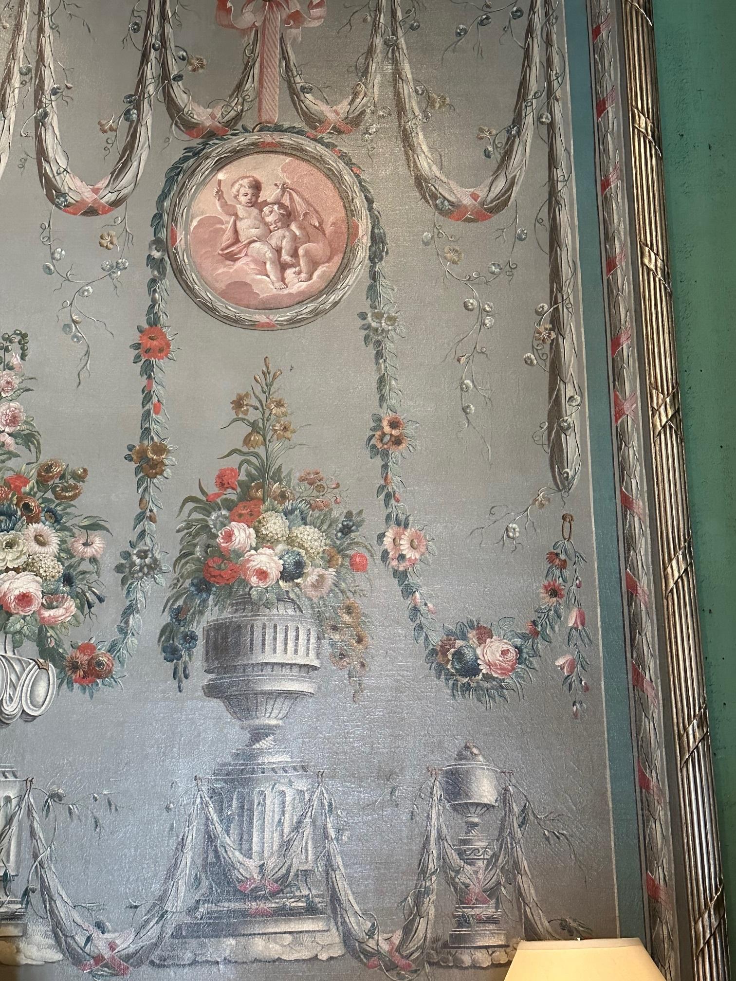 Pareja de óleos sobre lienzo muy grandes del siglo XVIII enmarcados Montaje en pared Arte LA CA en venta 4