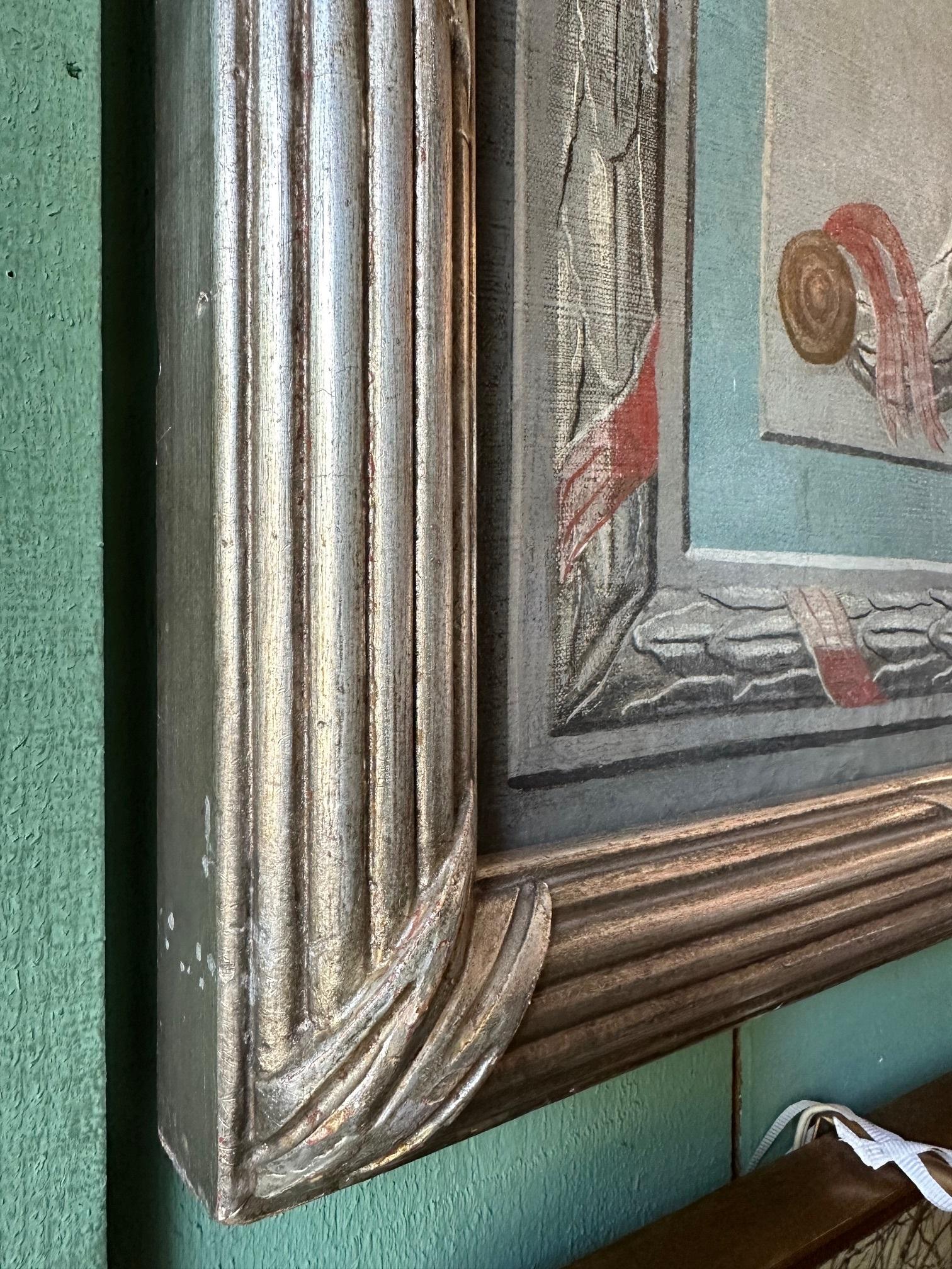 Pareja de óleos sobre lienzo muy grandes del siglo XVIII enmarcados Montaje en pared Arte LA CA en venta 6