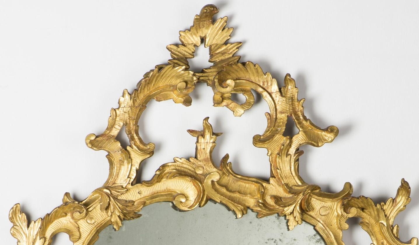 Pair of 18th Century Walnut Louis XV Venetian Mirrors In Good Condition In Sanremo, IT