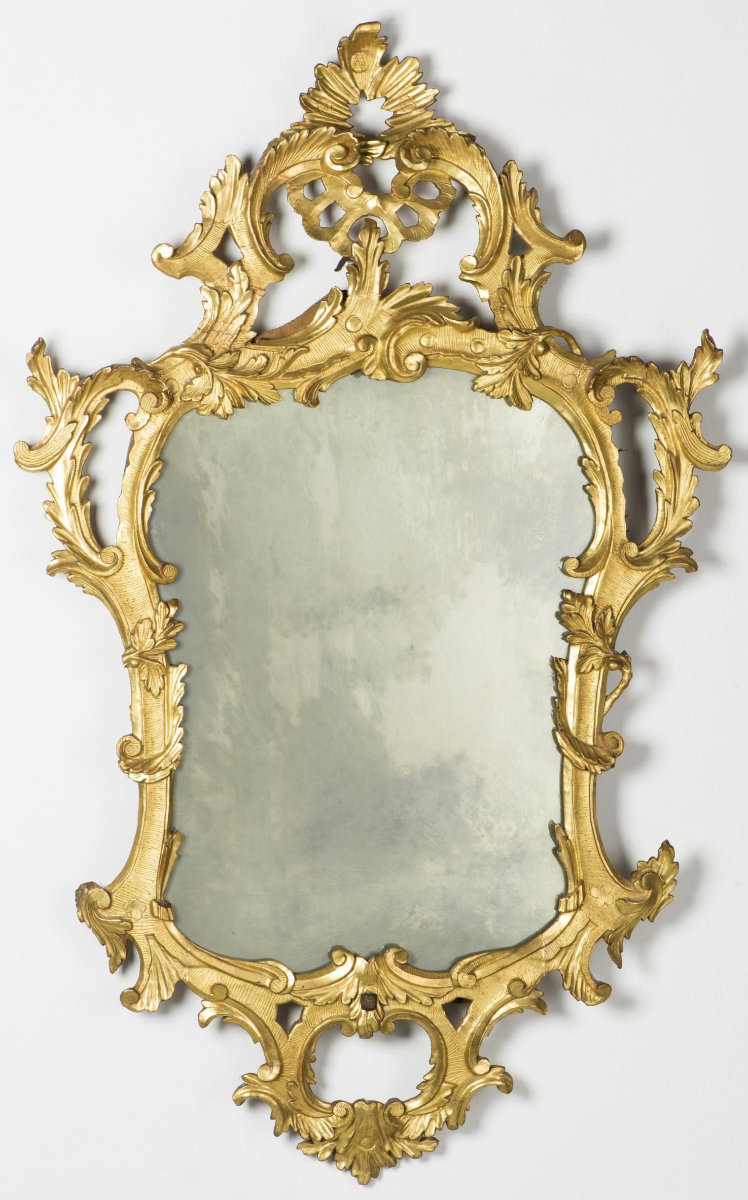 Wood Pair of 18th Century Walnut Louis XV Venetian Mirrors
