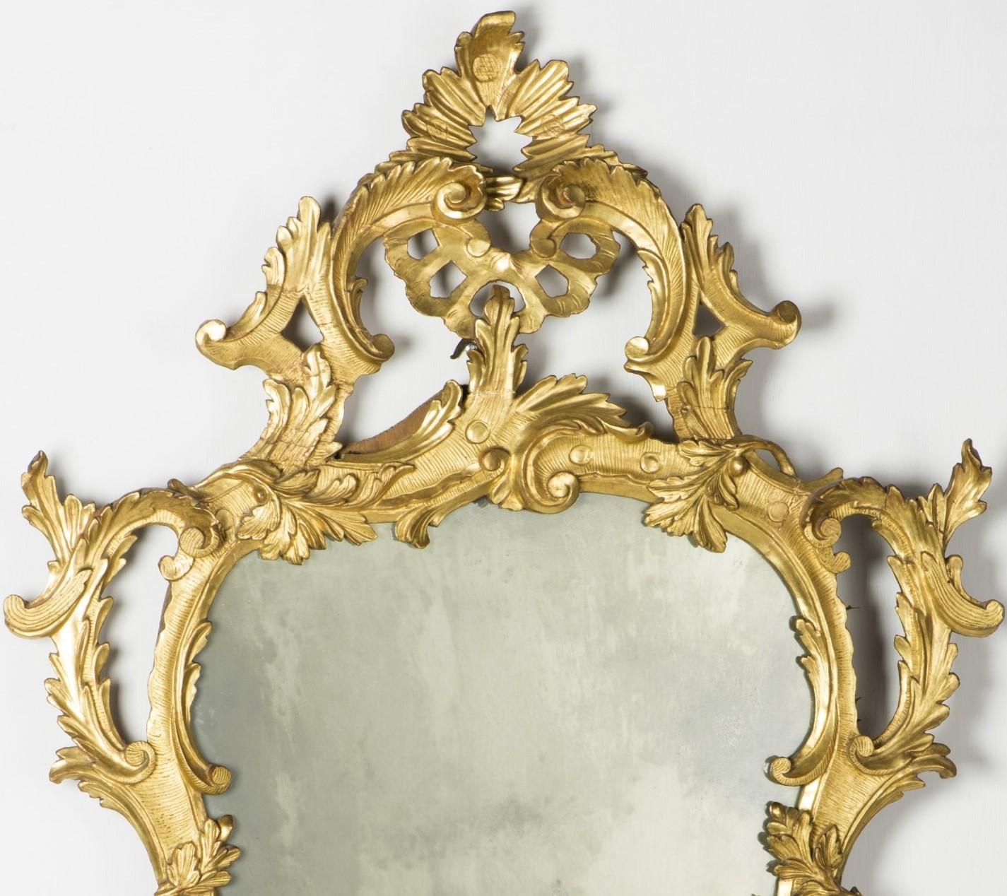 Pair of 18th Century Walnut Louis XV Venetian Mirrors 1