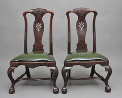 Pair of 18th Century Walnut Portuguese Chairs