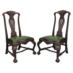 Antique Pair of 18th Century Walnut Portuguese Chairs