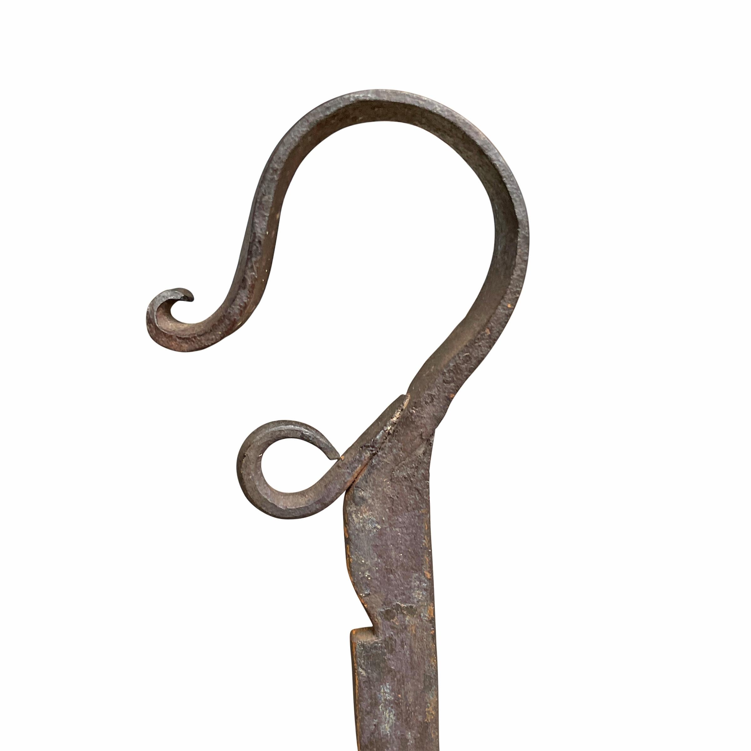 Pair of 18th Century Wrought Iron Adjustable Candelabra 4