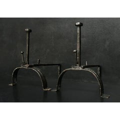 Pair of 18th Century Wrought Iron Firedogs