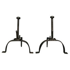 Pair of 18th Century Wrought Iron Firedogs