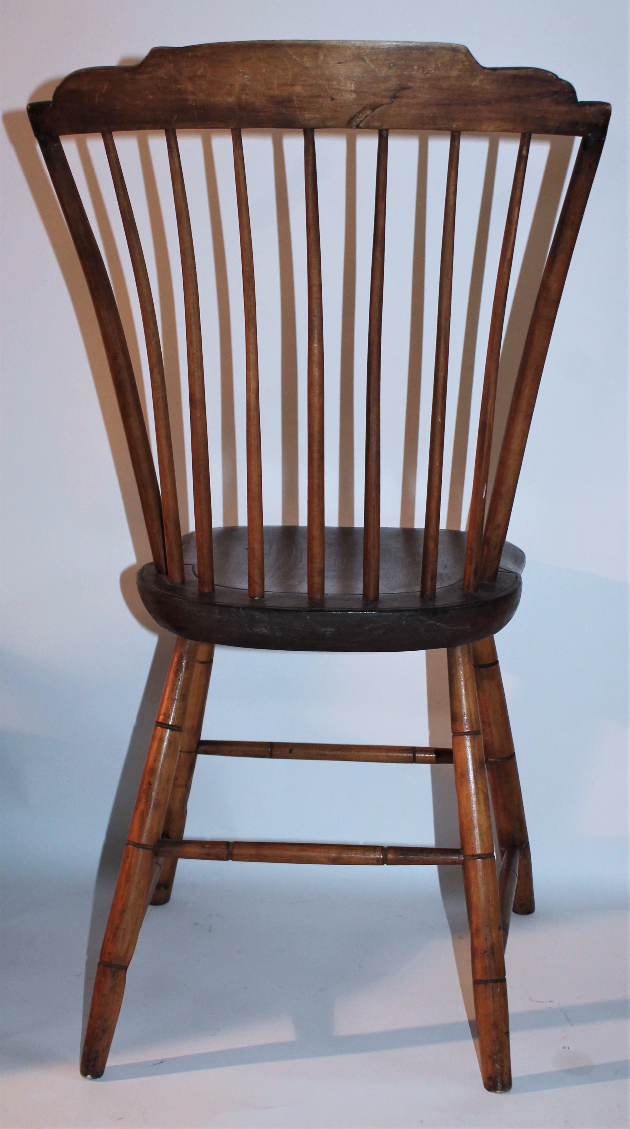 Wood Pair of 18th Century Step Down Windsor Chairs