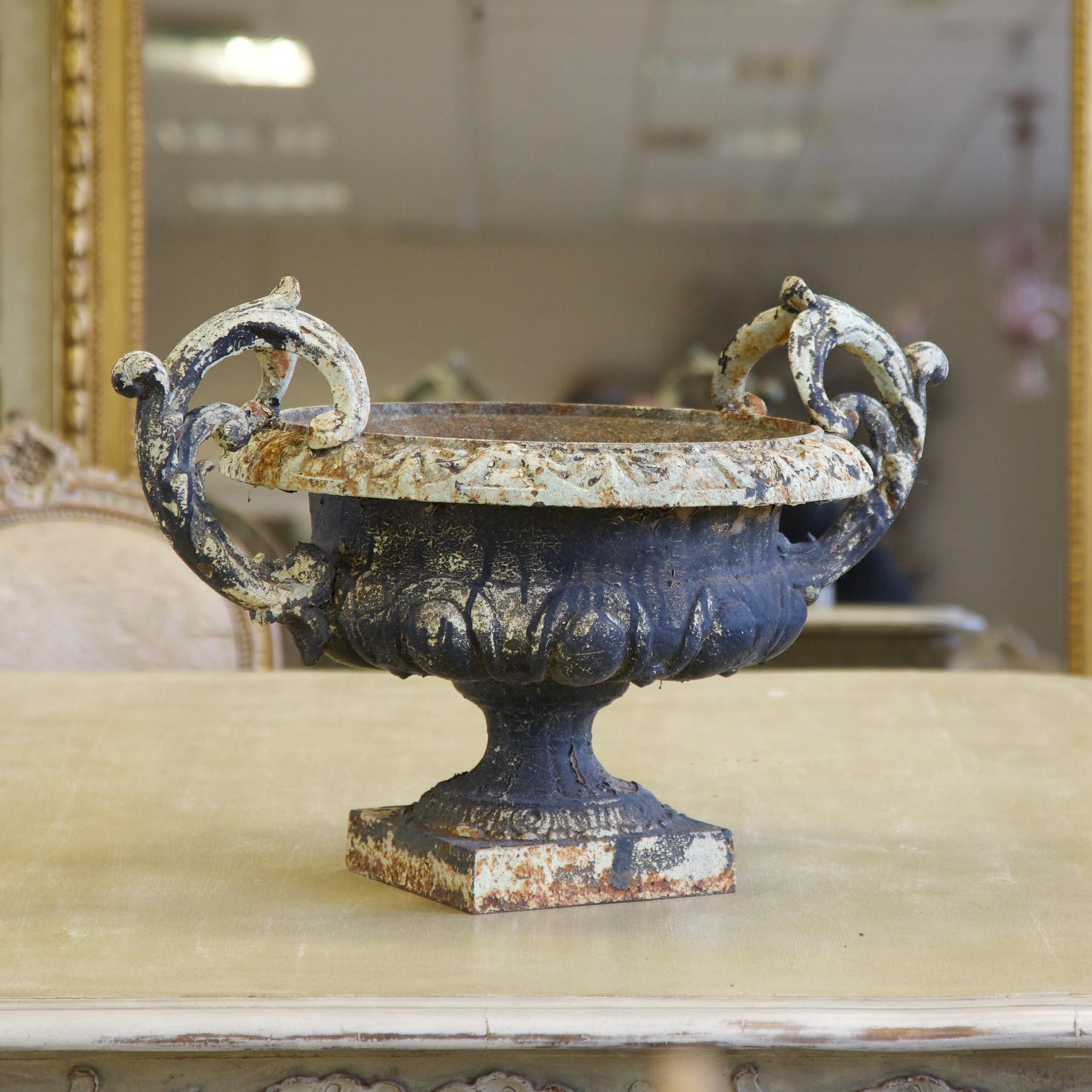 Pair of 19 Century Cast Iron Urns For Sale 3