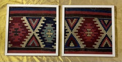 Pair of 19 Century Handwoven Antique Textile Wall Hanging