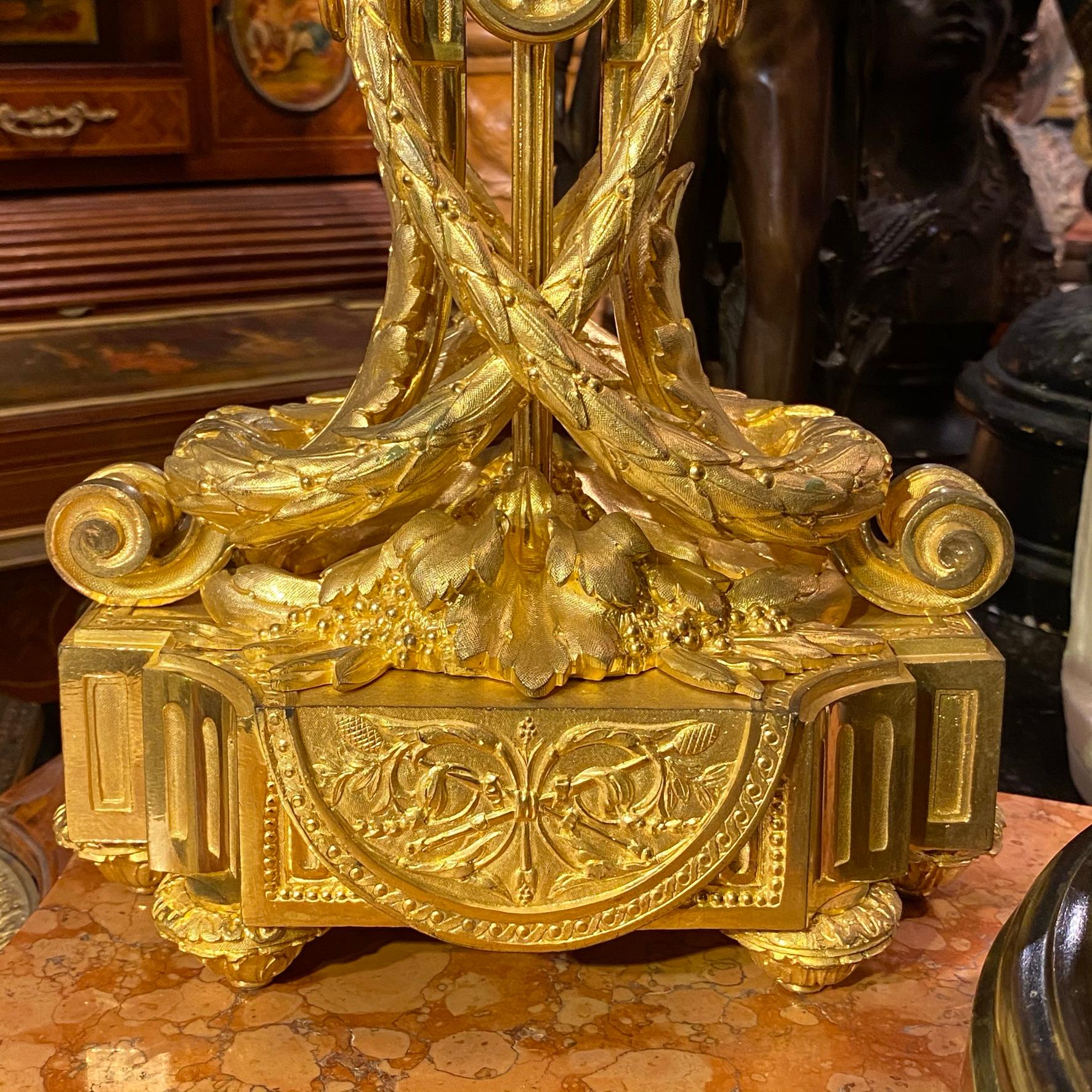Pair of 19 century Louis XIV Style Gilt Bronze Seven-Light Candelabras 8