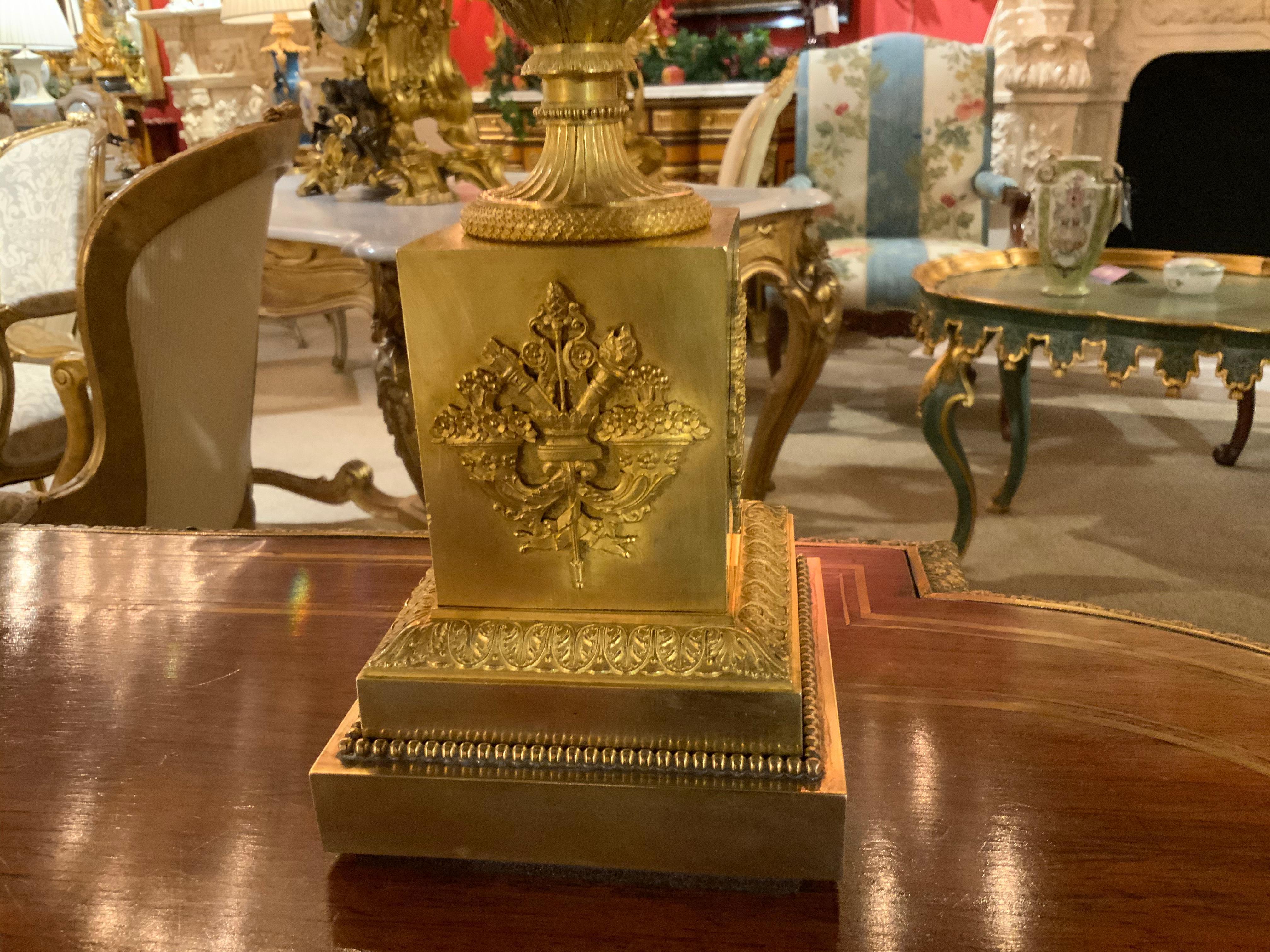 Pair of 19th Century Neoclassical Gilt Bronze Lamps 1