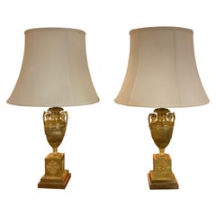 Pair of 19th Century Neoclassical Gilt Bronze Lamps