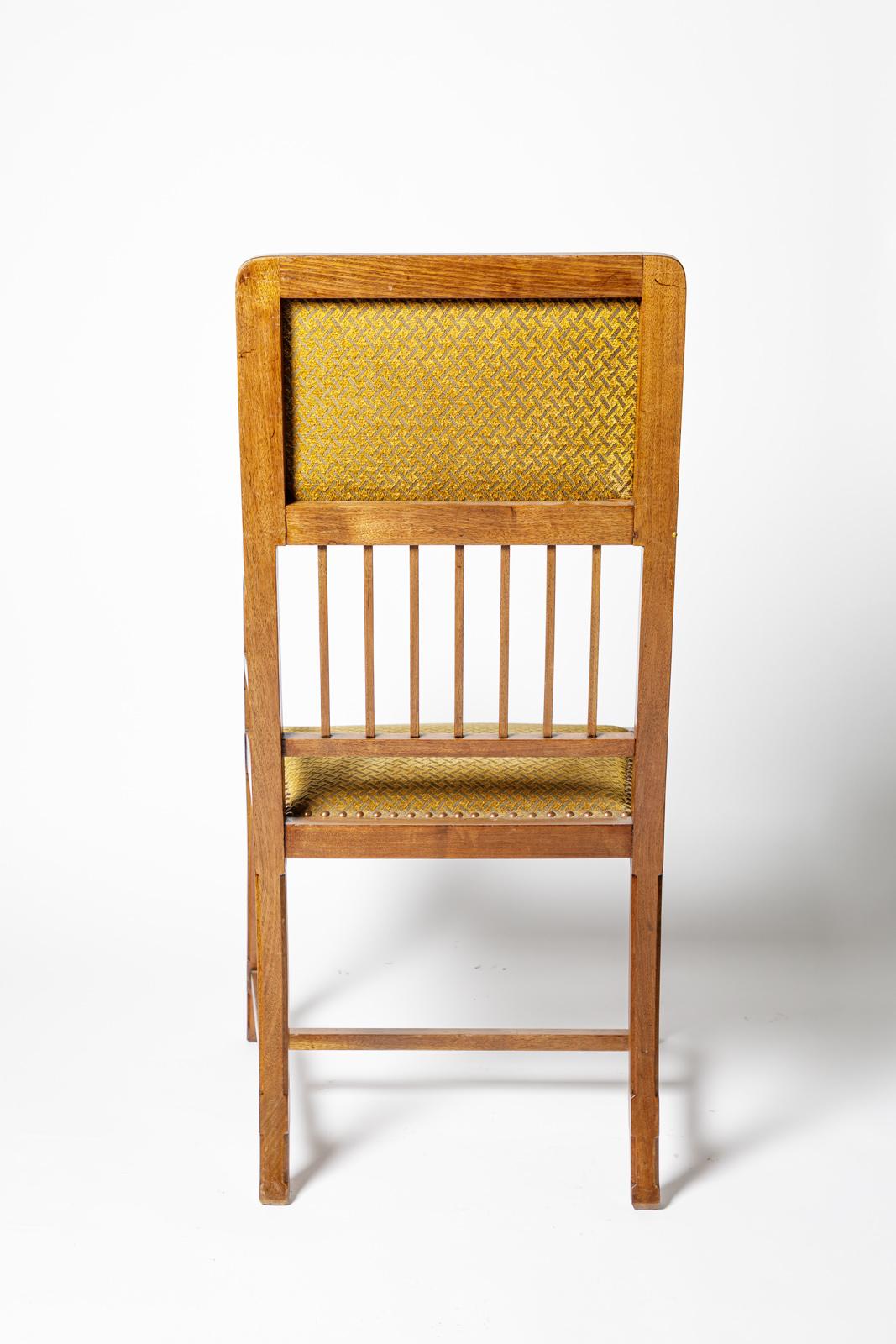 20ième siècle Paire de fauteuils de canapé Art Déco Jugendstil 1900 en bois et tissu d'origine en vente