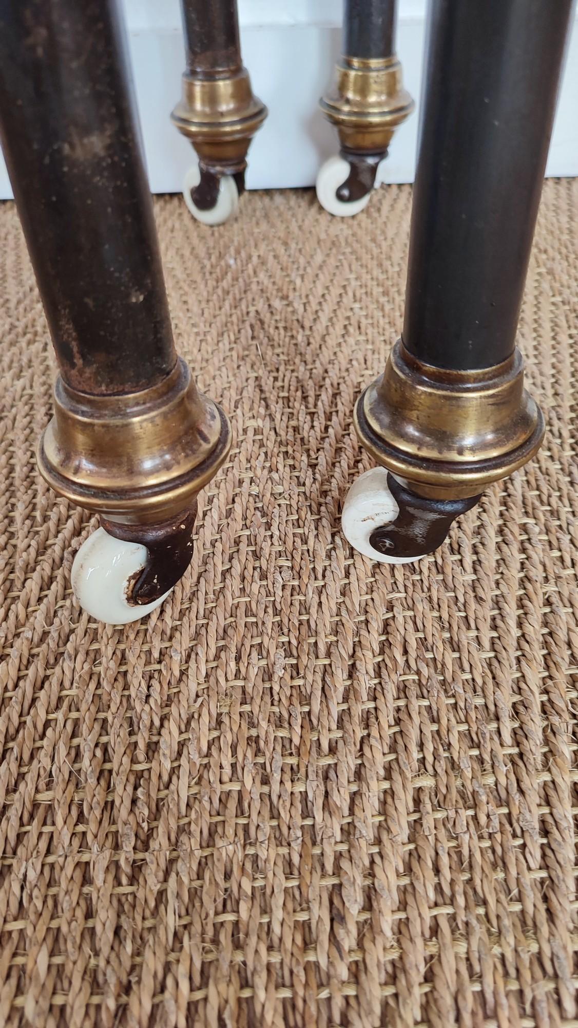 Pair of 1900 Metal and Marble Night Stands 4