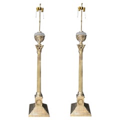 Pair of 1900 Silver Plated Caldwell Floor Lamps