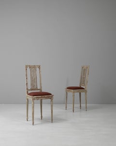 Pair Of 1900s French Louis XVI Style Patinated Chairs