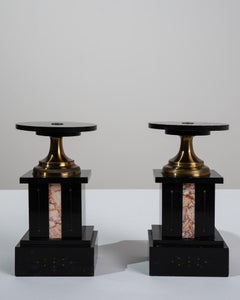 Pair Of 1900s French Marble & Brass Cassoulets