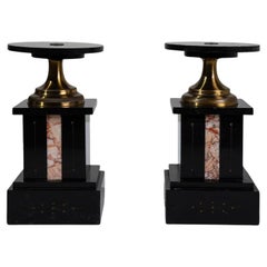 Pair Of 1900s French Marble 
Brass Cassoulets