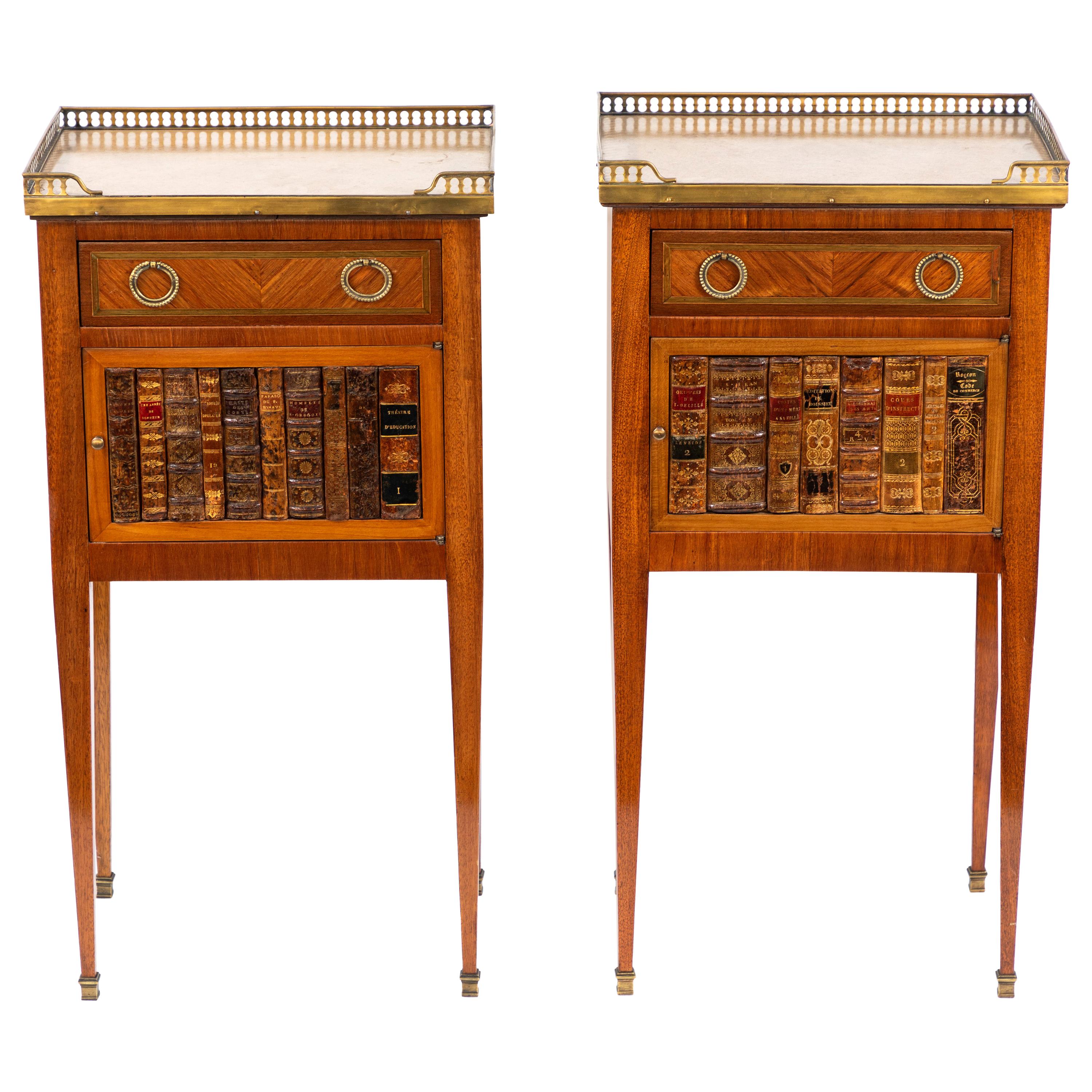 Pair of 1900s French Marble-Topped End Tables