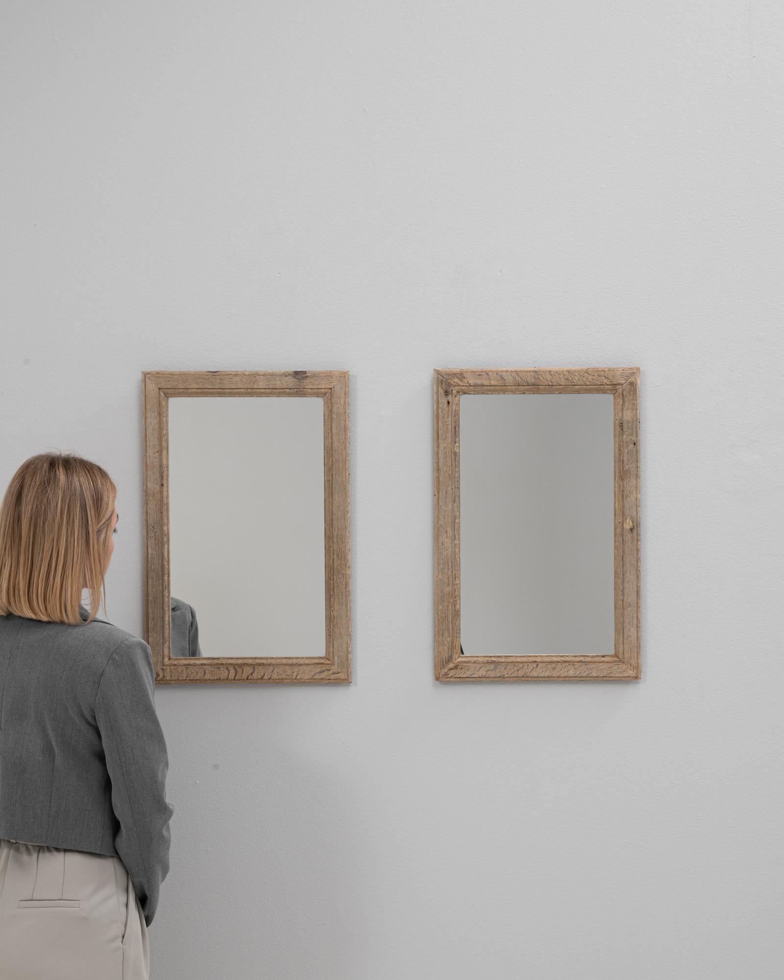 Francese Coppia di specchi da parete francesi del 1900 in Oak in vendita