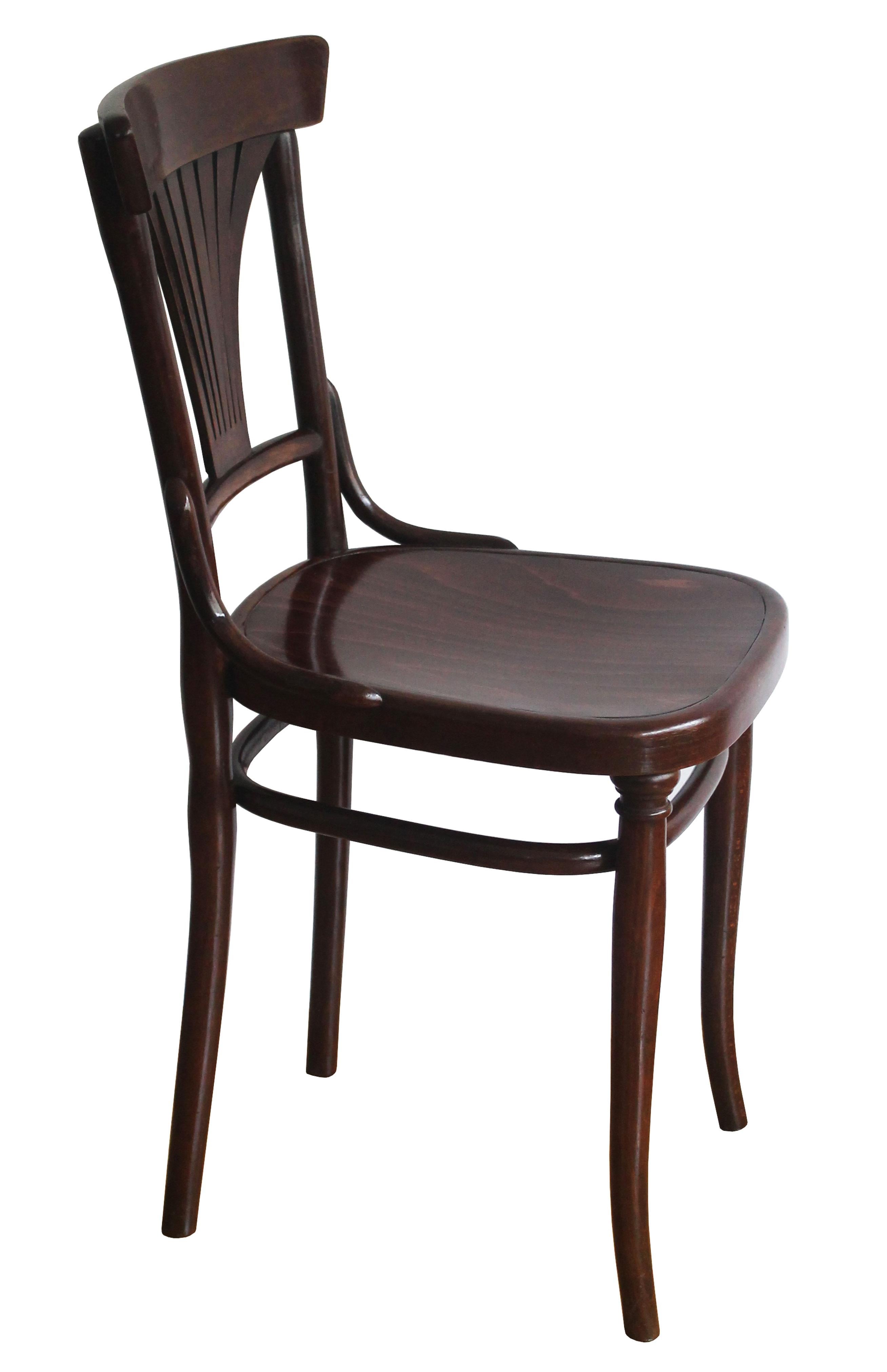 Art Nouveau Pair of 1910's dining chairs model no.221 by Gebrüder Thonet For Sale